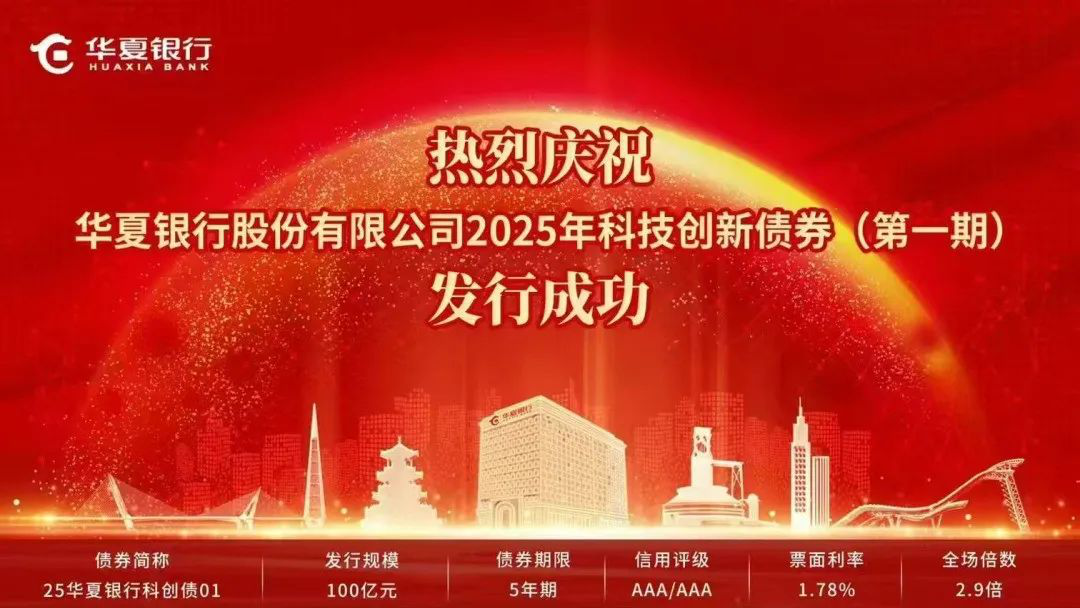 华夏银行丨成功发行大规模5年期商业银行科技创新债券